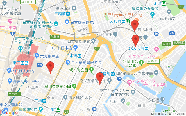 日本橋の保険相談窓口のマップ